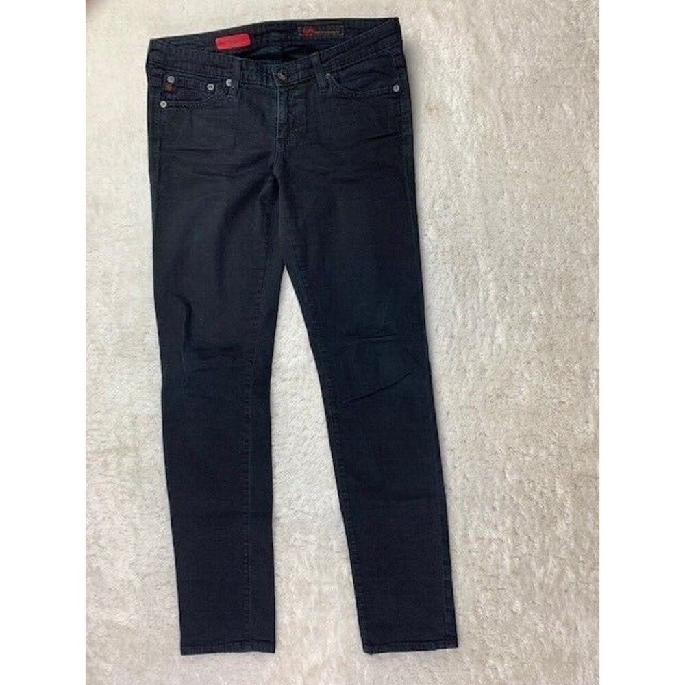 AG Adriano Goldschmied Size 27 r Womens The Stilt Jeans Black Stretch Low Rise